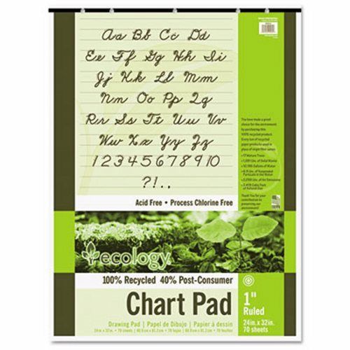 Pacon Recycled Chart Pads, 1in Ruled, 24 x 32, White, 70 Sheets (PAC945610)