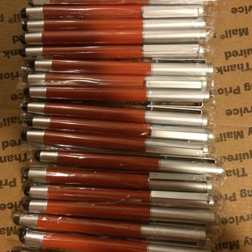 25 Orange / Brown / Earth Tone Stylus Pens. 2 In 1 Ball Point And 8mm Tips