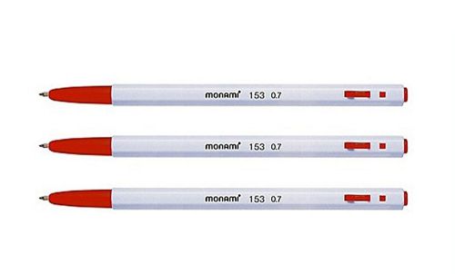 153 red monami ballpoint pens 0.7mm 12pcs korean best seller pen school, office for sale