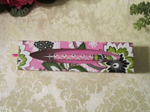 Vera Bradley -- &#034;PRISCILLA PINK&#034; BLACK BALL POINT PEN-  NIB