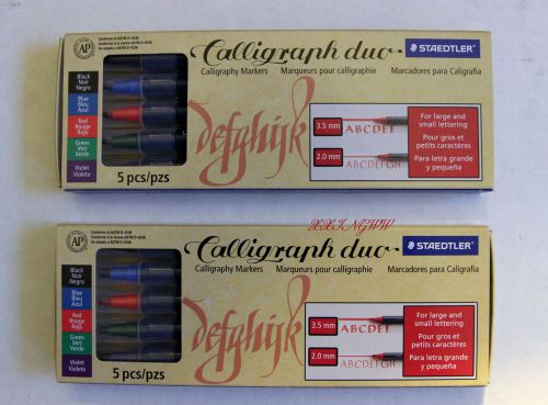 New Staedtler Calligraph Duo Calligraphy Markers, 3.5mm &amp; 2.0mm 10 Pcs