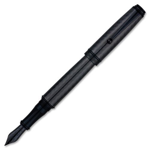 Monteverde MV41295 Deluxe Fountain Pen - Fine - Chrome Black Barrel - 1 Ea