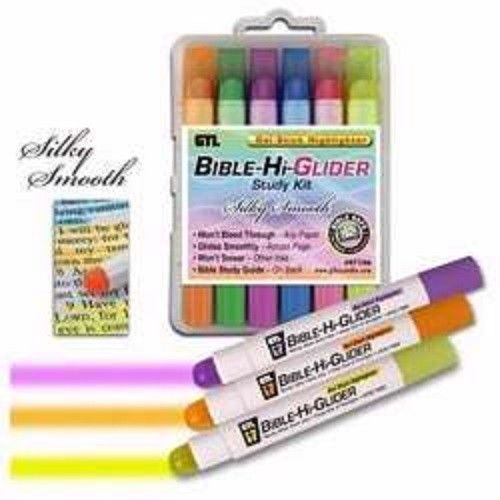 Bible Study Kit Hi Glider Gel Stick 6 Pack with Case &amp; Coding System 106119 - A