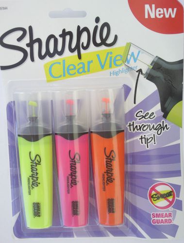 Sharpie Clear View Chisel Tip Highlighters, 3/Pack, 3 Packs Total 9 Highlighters
