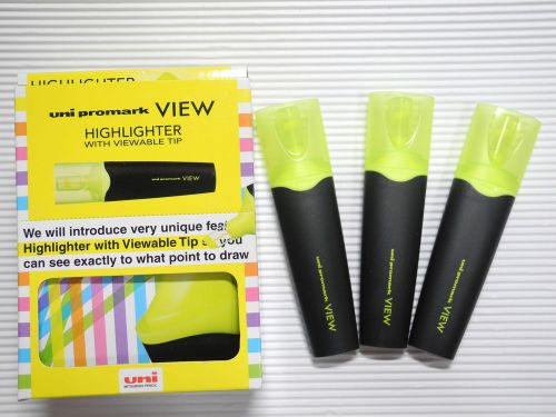 NEW 10 PCS UNI-BALL USP-200 PROMARK highlighter with viewable tip Yellow