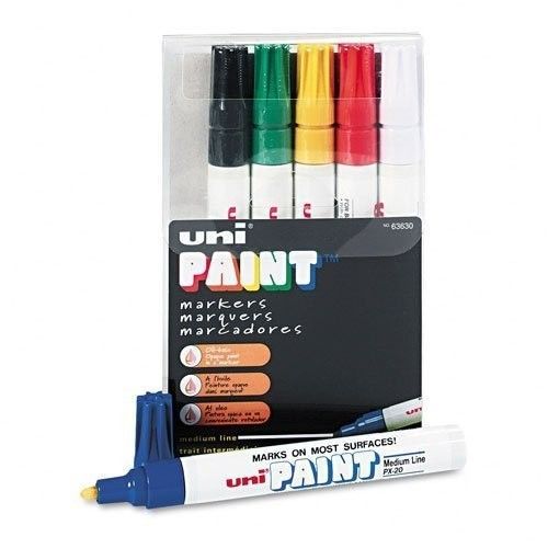 NEW SANFORD 63630 uni-Paint Oil Based Marker, Medium Point, Assorted, 6-Pack