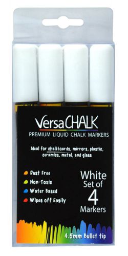 VersaChalk White Liquid Chalk Markers, 4 pk - Chalkboard Chalk Ink Pens Marker
