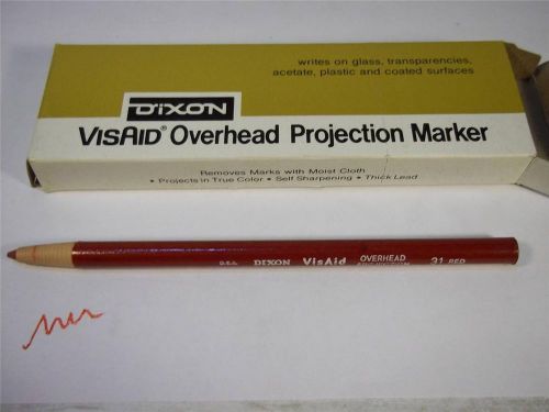 12-New Old Stock DIXON RED Overhead Projection Marker Film Markers Made USA