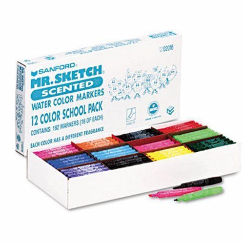 Mr. Sketch Scented Watercolor Markers, 12 Colors, 192/Set (SAN1905311)