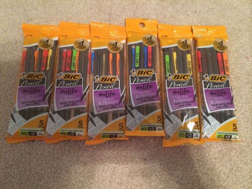 Bic Mechanical Pencils Six 5 Packs 30 Total .7mm #2  Xtra Life New In Pack