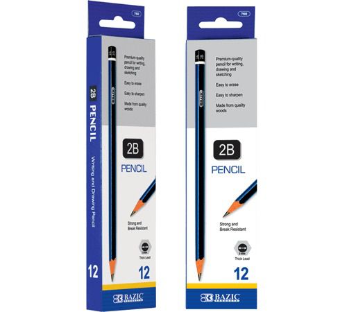 BAZIC #2B Premium Wood Pencil (12/Pack), Case of 24