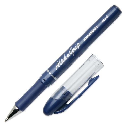 Skilcraft cushion grip transparent ballpoint pen - blue ink - blue (nsn4244872) for sale