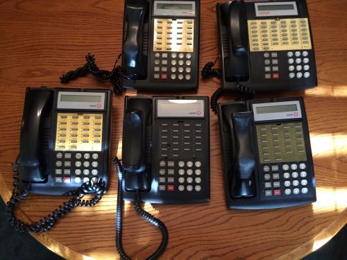 Lot of Five 18D and 34D Avaya Lucent Partner Black Business Office Phones