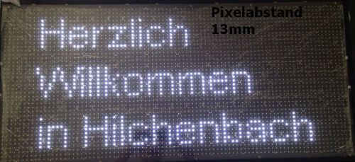 LED Laufschrift Display 134x69cm Weiss Vierzeilige Anzeige Temperatur 2J.Garantie