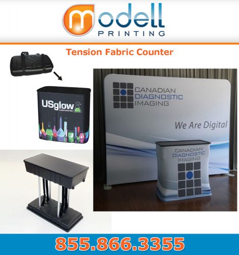 Trade show booth podium dye-sub fabric tension counter with printing for sale