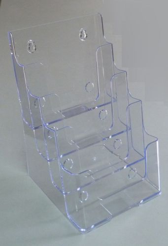 3 tier leaflet holder bi-fold 6&#034; literature holder clear acrylic wall mount14914 for sale