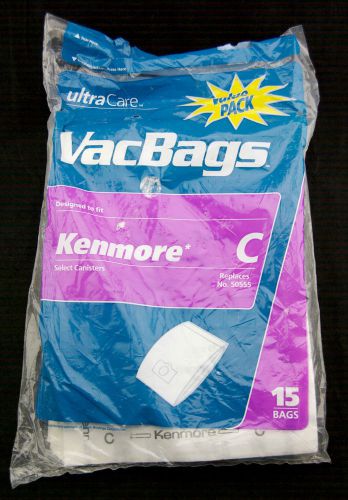 Lot of 15 Kenmore Ultra Care Vacuum Bags Fits Model C 50555 Canisters Value Pack