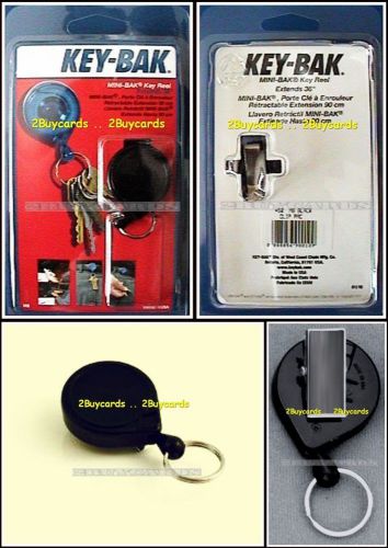 KEY BAK USA KEY RETRACTOR WITH SPLIT RINGS # 50MB EXTENDS 36&#034; KEY CHAIN NEW