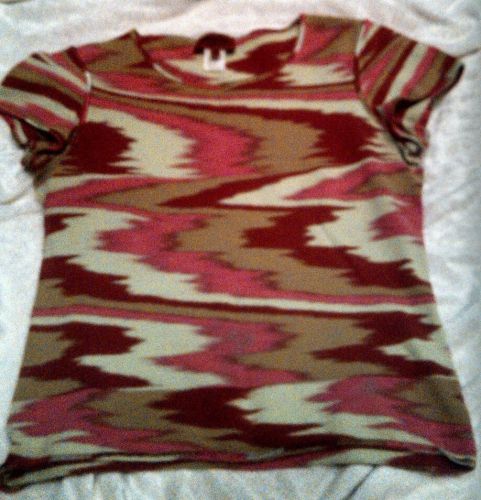 MISSONI Sexy Stretchy Pink Retro T-Shirt Tee Top ~ 8/44 swim coverup blouse 6/42