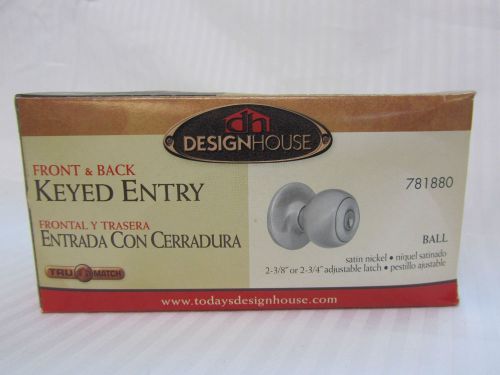 Design house 781880 ball satin nickel two-way latch entry door knob new!! for sale
