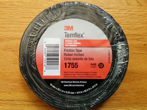 (3 Rolls) Scotch 3M Temflex 1755 friction tape 3/4 in X 82.5 ft. FREE SHIPPING