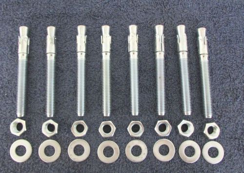 Powers (8) fasteners 7423 1/2&#034; x 4-1/2&#034; wedge anchors carbon steel zinc new a1-9 for sale