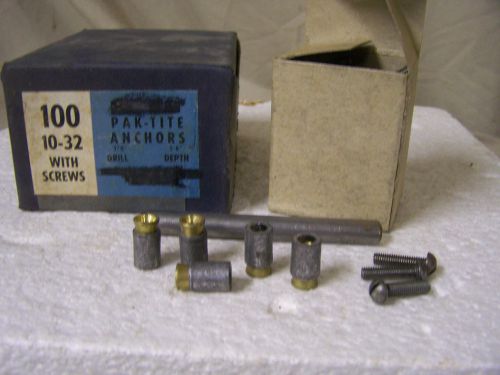 10-32 machine screw anchors calking anchors w/ striking tool and screws qty. 100 for sale