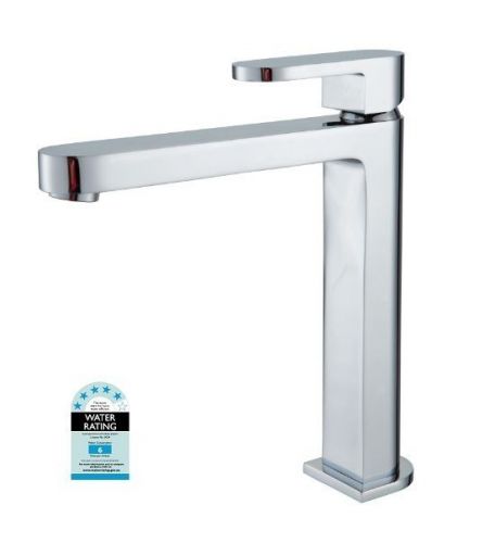 Designer ECCO Oval Bathroom WELS Tall High Basin Flick Mixer Tap Faucet