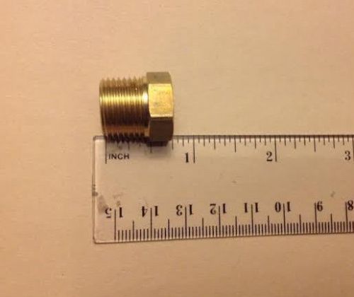 3/8&#034; Male NPT Brass Solid Hex Plug - 11/16 Hex Head