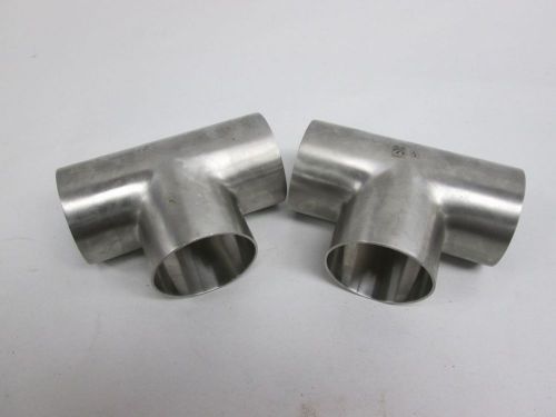 Lot 2 new waukesha tri-weld 2in 304ss 3a sanitary tee fitting d308711 for sale