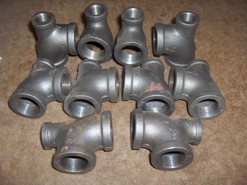 Reducing Tee 3/4 x 3/8 x 3/4  Black Malleable Iron