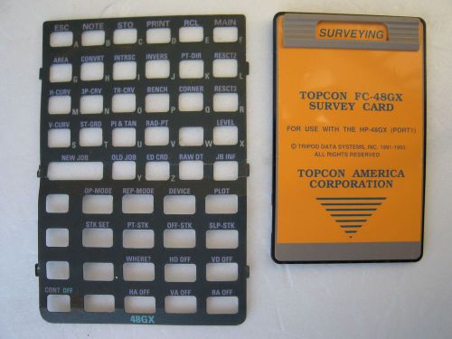 Topcon FC-48GX Survey Card and Overlay for the HP 48GX Calculator