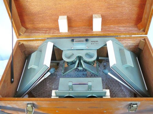 SOKKISHA MS-27 MS27 Mirror Stereoscope Made in Japan Wood Case 2 Sets Eyepieces