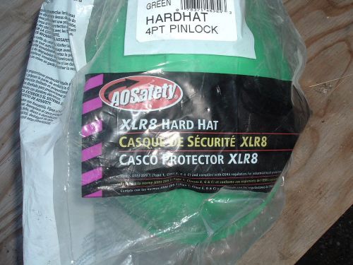 Green AO Safety XLR8  Hard Hat _ Still Sealed in Plastic