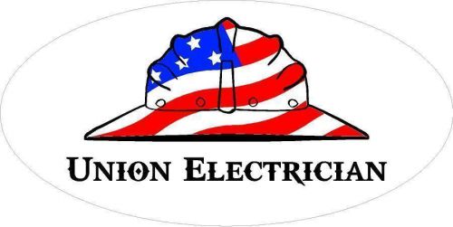 3 - Union Electrician US Flag Hard Hat Oilfield Toolbox Helmet Sticker H263
