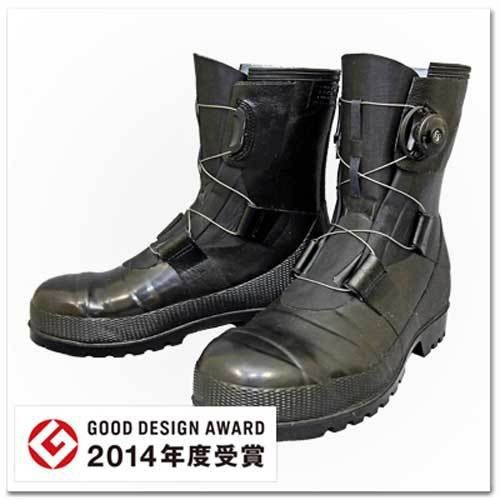 Black Shiny Boa Systems Safety boots Made in Japan Shibata New Nippon