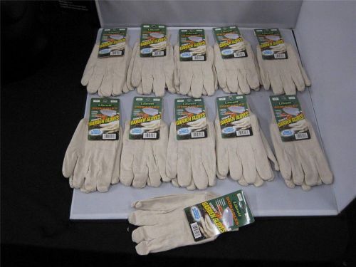 11 pairs librett durables 100% cotton ladies garden work gloves tan one-size for sale
