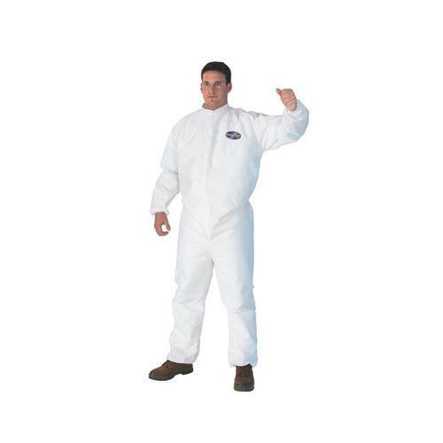 Kimberly-clark kleenguard a30 large elastic-back and cuff coveralls in white for sale