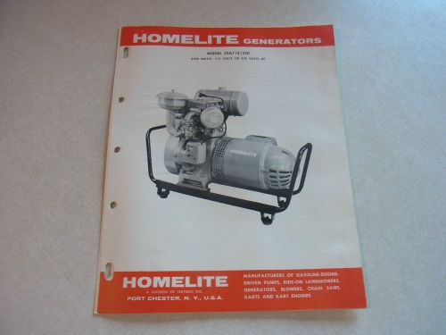 VINTAGE HOMELITE Generatro 42A115/230 Parts List