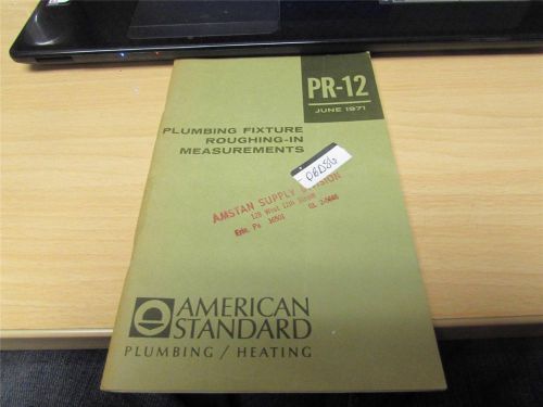 Vintage American Standard Plumbing Fixtures Book Roughing in Measurements 1971