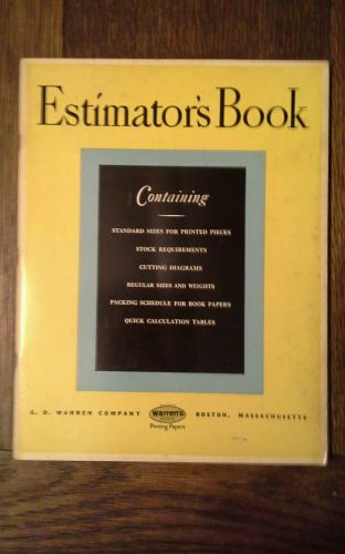 Estimators  Book S D Warren co pp 1959 ill for printers