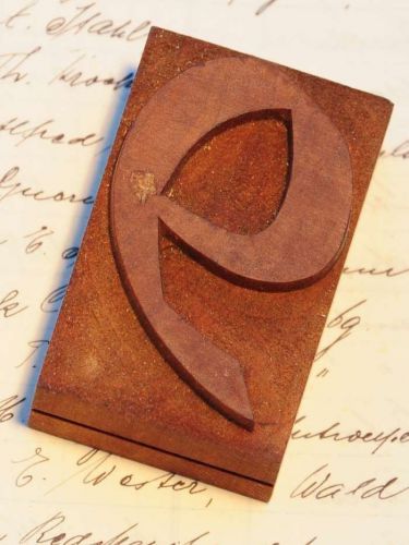 number: 9 rare unused wood type letterpress printing block woodtype font antique