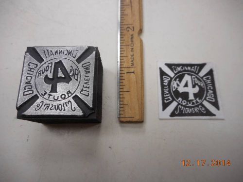 Letterpress Printing Printers Block, Railroad, Big 4 Route CCC&amp;StL, Emblem