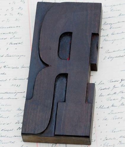 Huge letter &#034;R&#034; -  7.09&#034; letterpress wood printing block vintage woodtype type