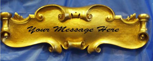 DECOR SIGN PLAQUE *BLANK* Baroque Scroll Antique Gold