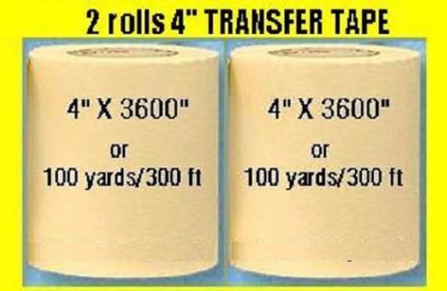 2 rolls 4&#034; application transfer paper tape 300 ft roll for vinyl plotter cutter for sale