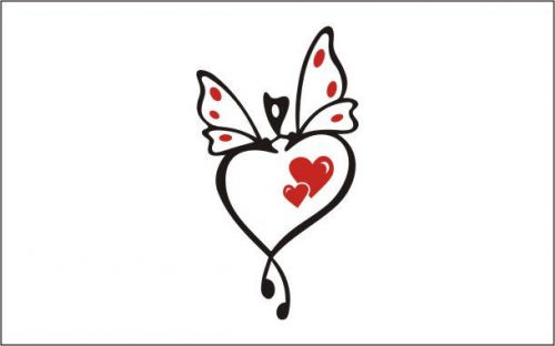 2X Heart Butterfly Funny Car Vinyl Sticker Decal Truck Bumper Laptop Gift -105