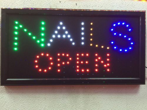 Nals open led sign 19 x 10 animation flash bright display for sale