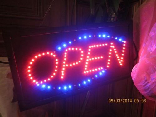 Lights up. America Open - LED Sign Lighting up