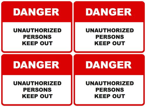 4x danger unauthorized persons keep out business signs commercial security sign for sale